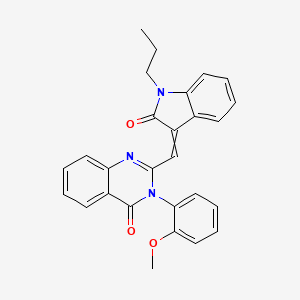 3-(2-methoxyphenyl)-2-[(2-oxo-1-propyl-1,2-dihydro-3H-indol-3-ylidene)methyl]-4(3H)-quinazolinone