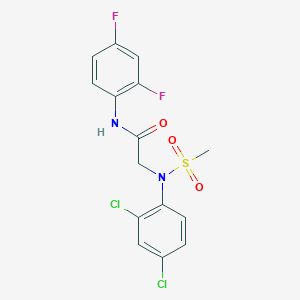 molecular formula C15H12Cl2F2N2O3S B5159307 N~2~-(2,4-dichlorophenyl)-N~1~-(2,4-difluorophenyl)-N~2~-(methylsulfonyl)glycinamide 