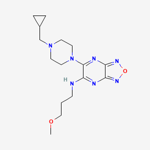 molecular formula C16H25N7O2 B5159322 6-[4-(cyclopropylmethyl)-1-piperazinyl]-N-(3-methoxypropyl)[1,2,5]oxadiazolo[3,4-b]pyrazin-5-amine 