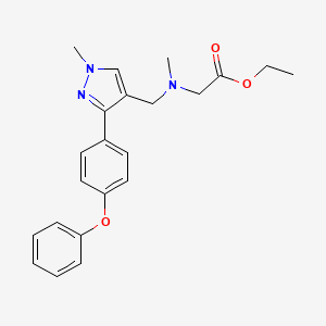 ethyl N-methyl-N-{[1-methyl-3-(4-phenoxyphenyl)-1H-pyrazol-4-yl]methyl}glycinate