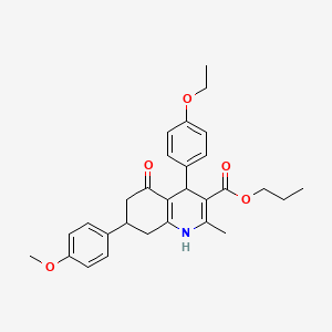 molecular formula C29H33NO5 B5159339 propyl 4-(4-ethoxyphenyl)-7-(4-methoxyphenyl)-2-methyl-5-oxo-1,4,5,6,7,8-hexahydro-3-quinolinecarboxylate CAS No. 5707-27-7