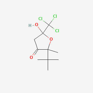 molecular formula C10H15Cl3O3 B5159372 2-tert-butyl-5-hydroxy-2-methyl-5-(trichloromethyl)dihydro-3(2H)-furanone 