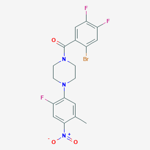 1-(2-bromo-4,5-difluorobenzoyl)-4-(2-fluoro-5-methyl-4-nitrophenyl)piperazine