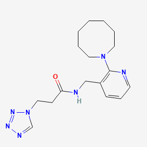 N-{[2-(1-azocanyl)-3-pyridinyl]methyl}-3-(1H-tetrazol-1-yl)propanamide