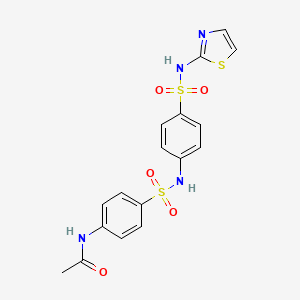 molecular formula C17H16N4O5S3 B5159388 N-{4-[({4-[(1,3-thiazol-2-ylamino)sulfonyl]phenyl}amino)sulfonyl]phenyl}acetamide 