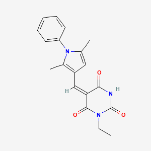 molecular formula C19H19N3O3 B5159391 5-[(2,5-dimethyl-1-phenyl-1H-pyrrol-3-yl)methylene]-1-ethyl-2,4,6(1H,3H,5H)-pyrimidinetrione 