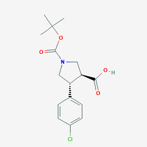 molecular formula C16H20ClNO4 B051594 反式-1-(叔丁氧羰基)-4-(4-氯苯基)吡咯烷-3-羧酸 CAS No. 851484-56-5