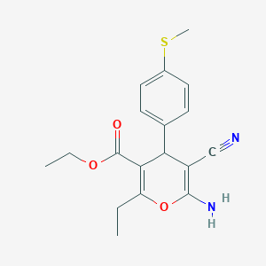 ethyl 6-amino-5-cyano-2-ethyl-4-[4-(methylthio)phenyl]-4H-pyran-3-carboxylate