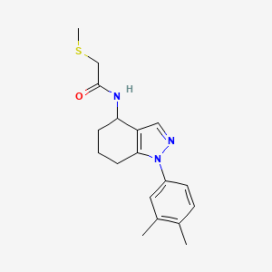 N-[1-(3,4-dimethylphenyl)-4,5,6,7-tetrahydro-1H-indazol-4-yl]-2-(methylthio)acetamide