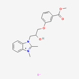 molecular formula C20H23IN2O4 B5159420 3-{2-hydroxy-3-[3-(methoxycarbonyl)phenoxy]propyl}-1,2-dimethyl-1H-3,1-benzimidazol-3-ium iodide 