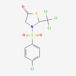 molecular formula C10H7Cl4NO3S2 B5159428 3-[(4-chlorophenyl)sulfonyl]-2-(trichloromethyl)-1,3-thiazolidin-5-one 