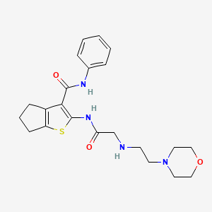 molecular formula C22H28N4O3S B5159472 2-({N-[2-(4-morpholinyl)ethyl]glycyl}amino)-N-phenyl-5,6-dihydro-4H-cyclopenta[b]thiophene-3-carboxamide 