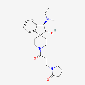 molecular formula C23H33N3O3 B5159477 1-(3-{(2R*,3R*)-3-[ethyl(methyl)amino]-2-hydroxy-2,3-dihydro-1'H-spiro[indene-1,4'-piperidin]-1'-yl}-3-oxopropyl)-2-pyrrolidinone 