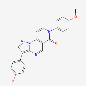 molecular formula C23H17FN4O2 B5159513 3-(4-fluorophenyl)-7-(4-methoxyphenyl)-2-methylpyrazolo[1,5-a]pyrido[3,4-e]pyrimidin-6(7H)-one 