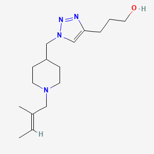molecular formula C16H28N4O B5159543 3-[1-({1-[(2E)-2-methyl-2-buten-1-yl]-4-piperidinyl}methyl)-1H-1,2,3-triazol-4-yl]-1-propanol trifluoroacetate (salt) 