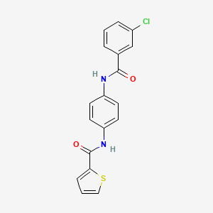 molecular formula C18H13ClN2O2S B5159546 N-{4-[(3-chlorobenzoyl)amino]phenyl}-2-thiophenecarboxamide 