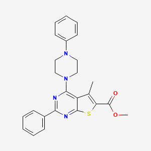 methyl 5-methyl-2-phenyl-4-(4-phenyl-1-piperazinyl)thieno[2,3-d]pyrimidine-6-carboxylate