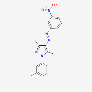 molecular formula C19H19N5O2 B5159587 1-(3,4-dimethylphenyl)-3,5-dimethyl-4-[(3-nitrophenyl)diazenyl]-1H-pyrazole 