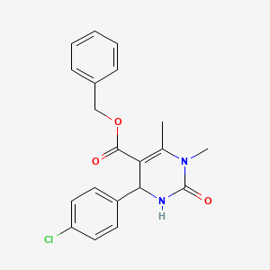 molecular formula C20H19ClN2O3 B5159592 benzyl 4-(4-chlorophenyl)-1,6-dimethyl-2-oxo-1,2,3,4-tetrahydro-5-pyrimidinecarboxylate 
