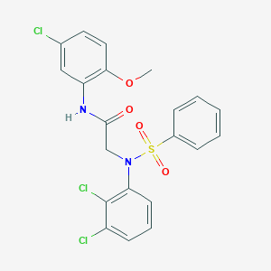 molecular formula C21H17Cl3N2O4S B5159636 N~1~-(5-chloro-2-methoxyphenyl)-N~2~-(2,3-dichlorophenyl)-N~2~-(phenylsulfonyl)glycinamide 