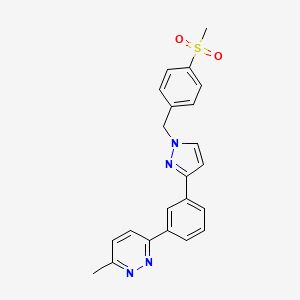 molecular formula C22H20N4O2S B5159647 3-methyl-6-(3-{1-[4-(methylsulfonyl)benzyl]-1H-pyrazol-3-yl}phenyl)pyridazine 