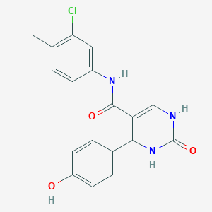 N-(3-chloro-4-methylphenyl)-4-(4-hydroxyphenyl)-6-methyl-2-oxo-1,2,3,4-tetrahydro-5-pyrimidinecarboxamide