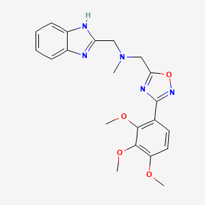 molecular formula C21H23N5O4 B5159674 (1H-benzimidazol-2-ylmethyl)methyl{[3-(2,3,4-trimethoxyphenyl)-1,2,4-oxadiazol-5-yl]methyl}amine 