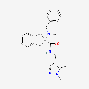molecular formula C24H28N4O B5159688 2-[benzyl(methyl)amino]-N-[(1,5-dimethyl-1H-pyrazol-4-yl)methyl]-2-indanecarboxamide 