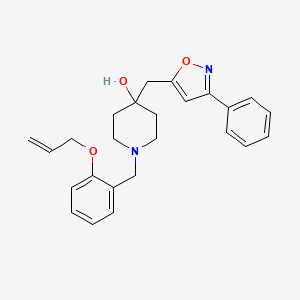 molecular formula C25H28N2O3 B5159694 1-[2-(allyloxy)benzyl]-4-[(3-phenyl-5-isoxazolyl)methyl]-4-piperidinol 