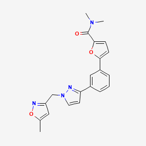 molecular formula C21H20N4O3 B5159701 N,N-dimethyl-5-(3-{1-[(5-methyl-3-isoxazolyl)methyl]-1H-pyrazol-3-yl}phenyl)-2-furamide 
