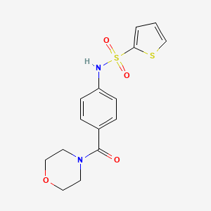 molecular formula C15H16N2O4S2 B5159720 N-[4-(morpholin-4-ylcarbonyl)phenyl]thiophene-2-sulfonamide 