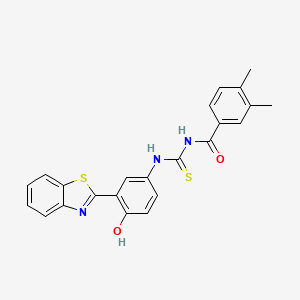molecular formula C23H19N3O2S2 B5159728 N-({[3-(1,3-benzothiazol-2-yl)-4-hydroxyphenyl]amino}carbonothioyl)-3,4-dimethylbenzamide 