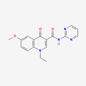 molecular formula C17H16N4O3 B5159731 1-ethyl-6-methoxy-4-oxo-N-2-pyrimidinyl-1,4-dihydro-3-quinolinecarboxamide 