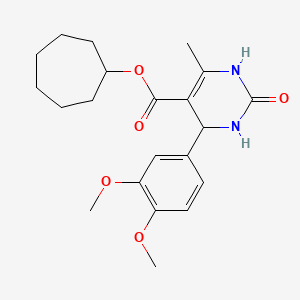 molecular formula C21H28N2O5 B5159741 cycloheptyl 4-(3,4-dimethoxyphenyl)-6-methyl-2-oxo-1,2,3,4-tetrahydro-5-pyrimidinecarboxylate 