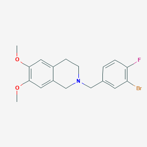 molecular formula C18H19BrFNO2 B5159757 2-(3-bromo-4-fluorobenzyl)-6,7-dimethoxy-1,2,3,4-tetrahydroisoquinoline 