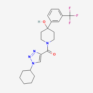 molecular formula C21H25F3N4O2 B5159764 1-[(1-cyclohexyl-1H-1,2,3-triazol-4-yl)carbonyl]-4-[3-(trifluoromethyl)phenyl]-4-piperidinol 