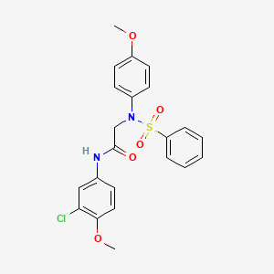 molecular formula C22H21ClN2O5S B5159780 N~1~-(3-chloro-4-methoxyphenyl)-N~2~-(4-methoxyphenyl)-N~2~-(phenylsulfonyl)glycinamide 