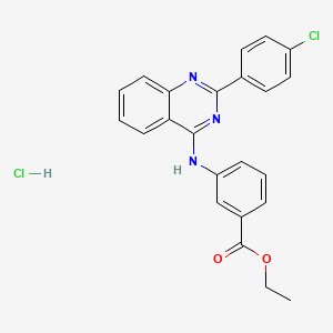 molecular formula C23H19Cl2N3O2 B5159791 ethyl 3-{[2-(4-chlorophenyl)-4-quinazolinyl]amino}benzoate hydrochloride 
