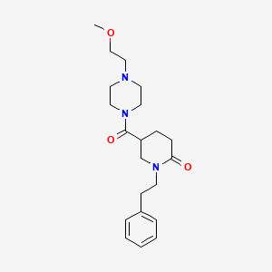 molecular formula C21H31N3O3 B5159817 5-{[4-(2-methoxyethyl)-1-piperazinyl]carbonyl}-1-(2-phenylethyl)-2-piperidinone 