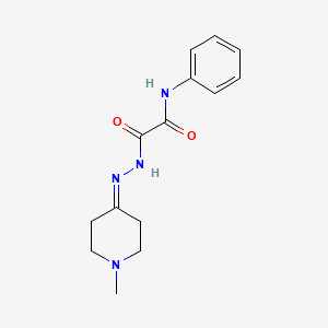 2-[2-(1-methylpiperidin-4-ylidene)hydrazinyl]-2-oxo-N-phenylacetamide