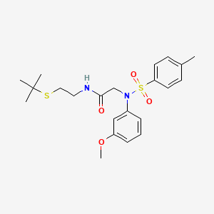 molecular formula C22H30N2O4S2 B5159831 N~1~-[2-(tert-butylthio)ethyl]-N~2~-(3-methoxyphenyl)-N~2~-[(4-methylphenyl)sulfonyl]glycinamide 