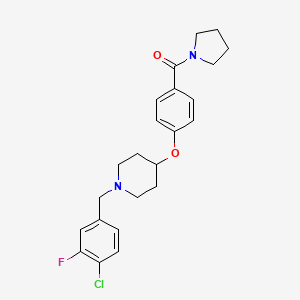 molecular formula C23H26ClFN2O2 B5159865 1-(4-chloro-3-fluorobenzyl)-4-[4-(1-pyrrolidinylcarbonyl)phenoxy]piperidine 