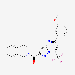 molecular formula C24H19F3N4O2 B5159886 2-{[5-(3-methoxyphenyl)-7-(trifluoromethyl)pyrazolo[1,5-a]pyrimidin-2-yl]carbonyl}-1,2,3,4-tetrahydroisoquinoline 