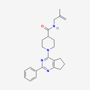 molecular formula C23H28N4O B5159890 N-(2-methyl-2-propen-1-yl)-1-(2-phenyl-6,7-dihydro-5H-cyclopenta[d]pyrimidin-4-yl)-4-piperidinecarboxamide 