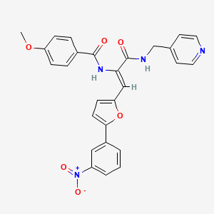 molecular formula C27H22N4O6 B5159911 4-methoxy-N-(2-[5-(3-nitrophenyl)-2-furyl]-1-{[(4-pyridinylmethyl)amino]carbonyl}vinyl)benzamide 