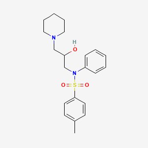 molecular formula C21H28N2O3S B5159917 N-[2-hydroxy-3-(1-piperidinyl)propyl]-4-methyl-N-phenylbenzenesulfonamide 