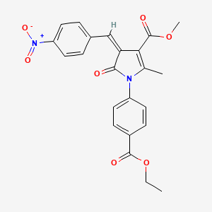 molecular formula C23H20N2O7 B5159922 methyl 1-[4-(ethoxycarbonyl)phenyl]-2-methyl-4-(4-nitrobenzylidene)-5-oxo-4,5-dihydro-1H-pyrrole-3-carboxylate 