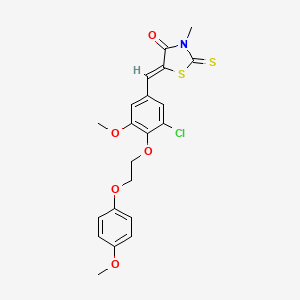 molecular formula C21H20ClNO5S2 B5159929 5-{3-chloro-5-methoxy-4-[2-(4-methoxyphenoxy)ethoxy]benzylidene}-3-methyl-2-thioxo-1,3-thiazolidin-4-one 