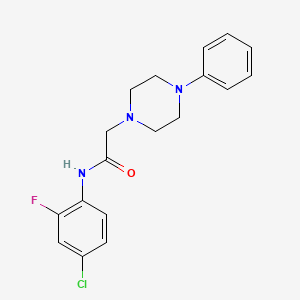 N-(4-chloro-2-fluorophenyl)-2-(4-phenyl-1-piperazinyl)acetamide