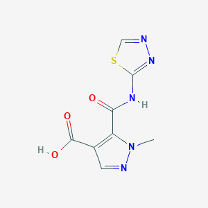 molecular formula C8H7N5O3S B5159959 1-methyl-5-[(1,3,4-thiadiazol-2-ylamino)carbonyl]-1H-pyrazole-4-carboxylic acid 